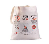 FEELMEM Funny Science Chemistry Tote Bag Lab Rule Shopping Bag Science Teacher Work Bag Scientists Retirement Gift