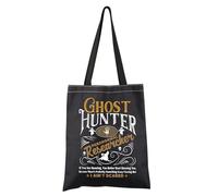 FEELMEM Ghost Hunting Merch Paranormal Gift Paranormal Researcher Investigator Ghost Hunter Tote Bag Ghost Hunter Spooky Gift (black)