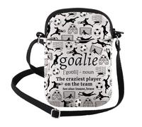 FEELMEM Goalie Crossbody Purse Bag Soccer Goalie Gift Soccer Player Goal Keeper Defender Crossbody Bag Goalkeeper Gift (beige)