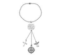 FEELMEM Guardian Angel Prayer Car Charm Driver Present Guardian Angel Protect Me and My Passengers Rearview Mirror Pendant, S, Stainless Steel