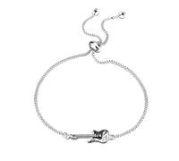 FEELMEM Guitar Gift Guitar Charm Slider Bracelet Country Music Lover Gift For Singers Guitar Lover Guitarist Gift Musician Gift (Guitar Bracelet)