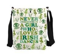 FEELMEM Irish Dancer Crossbody Bag Irish Dancer Gift Irish Dance Bag Irish Dance Teacher Gift Irish Gift Irish Dance Era Bag (Beige)