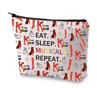 FEELMEM Kinky Red Boots Musical Inspired Gift Eat Sleep Musicals Repeat Kinky Boots Musical Cosmetic Bag Boots Queen Fans Gift