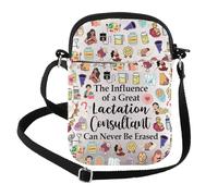 FEELMEM Lactation Consultant Crossbody Bag The Influence Of A Lactation Counselor Thank You Gift Breastfeeding IBCLC Merch (beige)