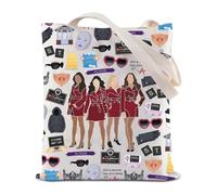 FEELMEM Little Liars Gifts Scheming Girl TV Show Canvas Tote Bag Spencer & Hannah & Aria & Emily Fan Shopping Bag