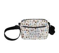 FEELMEM Lord Rings Movie Lover Gifts Not All Those Who Wander Are Lost Crossbody Bag Lotr Movie Fans Stuff Middle Earth Gifts (beige)