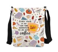 FEELMEM Luke's Coffee Gilmore Crossbody Bag Lorelai Gilmore Lover Gift Lorelai Gilmore Quote Fan Bag Gilmore TV Series Gift (Beige)