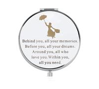 FEELMEM Mary Poppins Gift Behind You All Your Memories Mary Inspired Quote Compact Mirror Mary Fans Gift