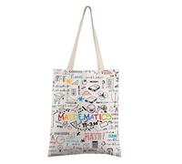 FEELMEM Math Gifts Funny Mathematics Tote Bag For Mathematics Teacher Student Maths Bag Academic Gifts Math Science Geeky Gift