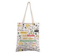 FEELMEM Math Teacher Gift Math Teacher Tote Bag I Teach Math What's Your Superpower Mathematics Math Teacher Funny Gift