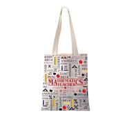 FEELMEM Mathematics Teacher Tote Bag Math Teacher Gift Canvas Teacher Bag Math Science Geeky Gift Math Teacher Bag Funny Gift