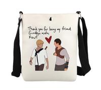 FEELMEM Maze Runner Tv Show Crossbody Bag Newt Fans Bag Thank You For Being My Friend Newt Crossbody Purse BagTV Fans Gift (Beige)