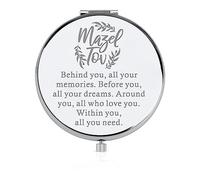 FEELMEM Mazel Tov Good Luck Compact Mirror Bat Mitzvah Gift Jewish Party Congratulations Gift