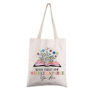 FEELMEM Mental Health Gift Never Forget How Wildly Capable You Are Tote Bag Suicide Awareness Inspirational Shopping Bag Gift