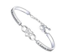 FEELMEM Mom Gifts Bracelet Always Remember I Love You Mom Infinity Love Heart Bracelet Mom Birthday Gifts from Daughter, S, Copper, Cubic Zirconia
