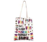 FEELMEM Musical Gift Broadway Merchandise Tote Bag - Eat Sleep Repeat