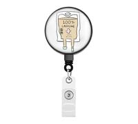 FEELMEM Nurse Funny Badge Reel, Caffeine Since Pre Med, Nursing Grads Gift, Healthcare Worker Accessory (Beige)