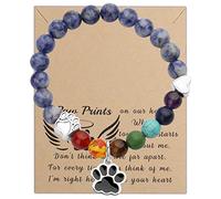 FEELMEM Pet Memorial Gift Paw Prints Sympathy Beads Bracelet Loss of Pet Jewelry Pet Lover Remembrance Gift Pet Owner Gift (Paw Prints bracelet)