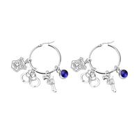 FEELMEM Police Officer Gift Handcuff Charms Big Circle Hoop Earrings Policewomen Cops Police Academy Graduation Gift, 1, Stainless steel ,alloy, 1