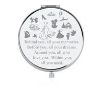 FEELMEM Princess Cinderella Gift Behind You All Your Memories Fairy Princess Inspired Compact Mirror Cinderella Fans Gift