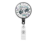 FEELMEM Rad Tech Badge Holder Radiology Skeleton Rocking Rad Tech Life Badge Reel for X-ray Technician Radiology Nurse Doctor (Beige)