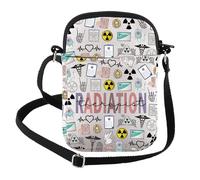 FEELMEM Radiology Technologist Gifts Radiation Therapist Crossbody Bag X-Ray Tech Crossbody Purse Radiology Appreciation Gift, Beige, Fashion