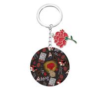 FEELMEM Red Flower Musical Gift The Darkest Night Comes Right Before The Dawn Acrylic Keychain Theatre Gifts for Musical Fan, Acrylic, 1