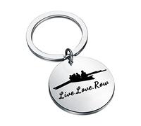 FEELMEM Row Lover Jewelry Live Love Row Keychain Row Theme Gift Fisherman Gift Sailors Gift Rowing Crew Jewelry Gift, Live love row-ky, Middle