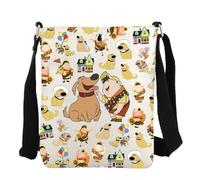 FEELMEM Russell and Dug Gifts Up Movie Crossbody Bag Up Movie Merch Russell Dug Dog Fans Gifts Bag Vacation Trip Gift (Beige)