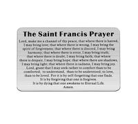 FEELMEM Saint Michael the Archangel Police Officer's Prayer Wallet Card Insert Military Jewelry Police Safe Policeman Gift, silver