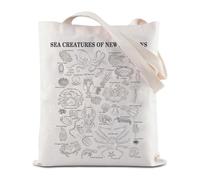 FEELMEM Sea Creatures of New Horizons Canvas Tote Bag Biology Animal Cartoon Game Shoulder Bag Game Lover Gifts Gamer Gifts