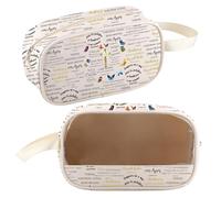 FEELMEM Spanish Christian Clear Toiletry Bag Religious Inspirational Gift Scriptures Favors Spanish Faith Bible Verse Gifts (Beige)
