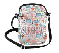 FEELMEM Surgical Technologist Gifts Crossbody Bag Surgical Tech Gift Surgeon Surgical Technologist Appreciation Week Gifts (beige)