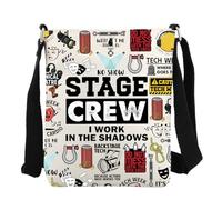 FEELMEM Tech Week Stage Crew Crossbody Bag I Work In The Shadows Theater Acting Gift Shoulder Bag Actor Actress Theatre Gift (beige)