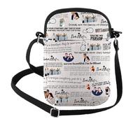 FEELMEM TV Show Anatomy Inspired Gift Doctor Anatomy Gift Greys Tv Crossbody Bag Grey Sloan Fans Gift TV Show Merchandise (Beige)