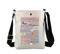 FEELMEM TV Show Office Themed Crossbody Bag Office TV Show Quotes Gift Michael Scott Dwight Fan Gift Office TV Series Merch (beige)