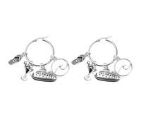 FEELMEM Vacation Earrings Cruise Trip Souvenirs Gift Cruise Ship Charm Big Circle Hoop Earrings Cruising Jewelry Gifts, 1, Stainless steel ,alloy, 1