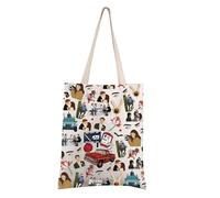 FEELMEM Vampire Movie Tote Bag Edward Twilight Fandom Gift Edward's Girl Gift Edward Cullen & Bella Swan Fans Gift (beige)