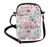 FEELMEM Veterinary Tech Gifts Veterinary Receptionist Crossbody Bag Veterinarian Gifts Crossbody Purse Bag Vet Assistant Gift, Beige, Fashion