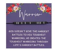 FEELMEM Warrior Gifts Warrior Morse Code Bracelet Friend Encouragement Gift Inspirational Bracelets Uplifting Jewelry for Women Addiction Recovery Survivor Gift (Warrior Morse Code)