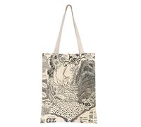 FEELMEM Wick Map Fan Gift Fantasy Lover Tote Bag Novel Map Shopping Bag Adventure Handbag Bookish Gift (beige)