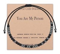 FEELMEM You Are My Person Morse Code Bracelet Bff Best Friend Bracelet Birthday Valentines Stocking Stuffers Christmas Gifts, M, Eco-friendly, Agate