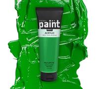 FeelMyPaint Light Green Acrylic Paint - 120ml Highly Pigmented Artistic Colour for Canvas, Paper, Fabric, Wood, Glass, Ceramic, Metal, Stone