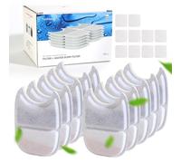FEELNEEDY 10 Pack Cat Water Fountain Filter & 10 Pack Pump Filter Sponges