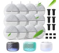 FEELNEEDY 12 Cat Fountain Filters and 6 Pump Filter Sponges Replacement and 6 Centre Sound-Absorbing Sponge, Pet Water Fountain Filter for 84 fl oz / 2.5 L Cat Water Fountain (F-016B)