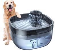 FEELNEEDY 7L/1.8Gal Dog Water Fountain, Pet Water Fountain with 2 Replacement Filters, Ultra Quiet Pump for Multiple Pets, LED Indicator Light