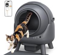 Feelneedy Self-Cleaning Cat Litter Tray, 65 L, Electric Automatic Cat Litter Tray, App Controlled, Safety Sensors, Odour Control, A Good Aid for Cat Owners