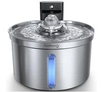 FEELNEEDY Wireless Cat Water Fountain Stainless Steel with Motion Sensor, 4000mAh Battery Operated Cat Water Dispenser,Water & Battery Separation Safety Design for Cats Dogs, 3.5L/118oz - [FN-W19]