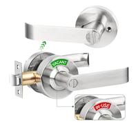 Feeloco Commercial Vacant Occupied Bathroom Lock - Privacy Door Lock with Indicator Sign, Stainless Steel, Fits 1-3/8" to 2" Door, for Restroom Stall, Office, Gym, Silver
