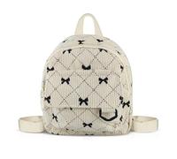 Feelorna Mini Backpack, Corduroy Small Backpacks for Women, Cute Casual Mini Daypacks Lightweight Small Rucksack for Travel Daily Outings (Beige)